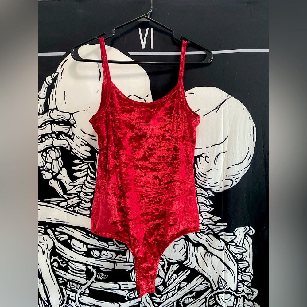 Red Velvet Bodysuit - New With Tags